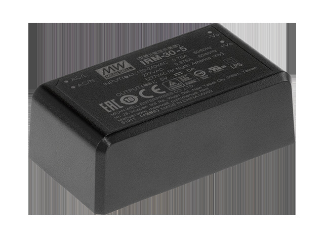 台湾明纬 IRM-30-5ST 30W 5V超小型AC-DC模块电源直流6A 端子接线