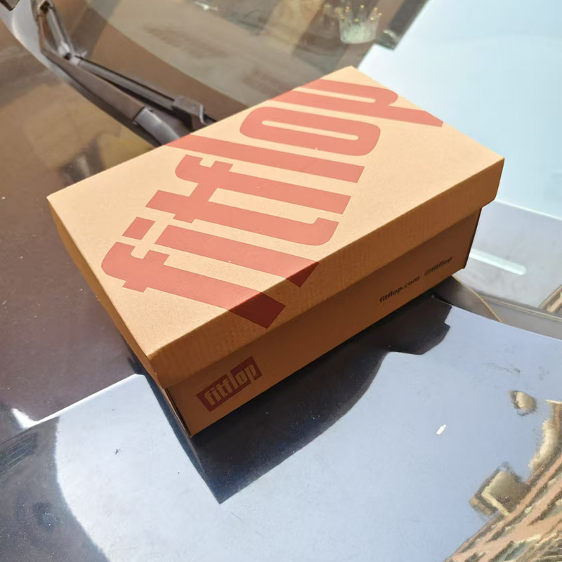 20 pl fitflop Shoe Box Paper Box Kraft Paper Corrugated Sandals and Slippers Feshifu Shoe Box in stock