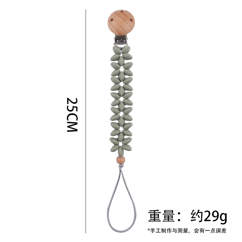 Nuevos productos para bebés, cadena de chupete de pétalo, pinza de chupete de haya con cuentas de silicona de viento para bebés, Amazon