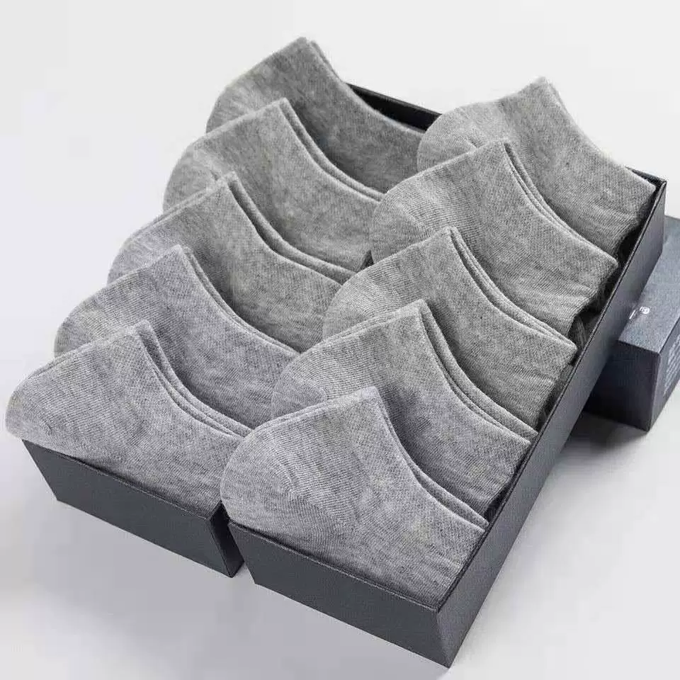 Breathable Low-Cut Socks Unisex, Solid Colors (Black/White/Gray), Lightweight