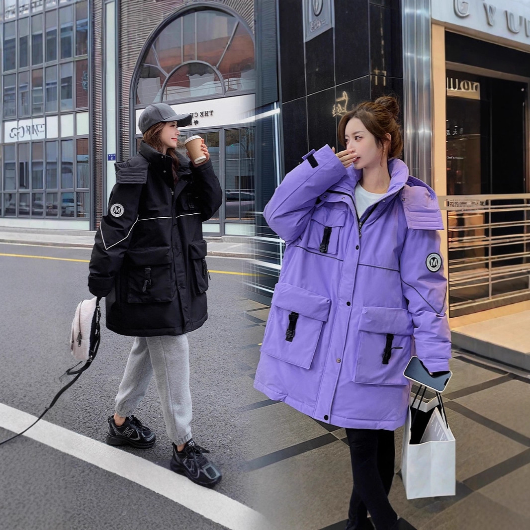 2022新款胖mm300斤加肥加大码派克中长款孕妇羽绒服女特大码82208