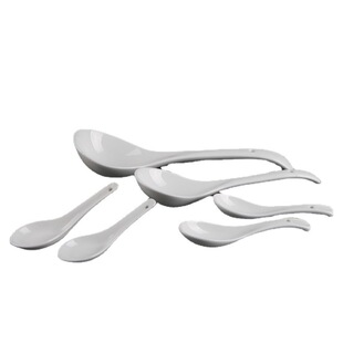 Factory Direct Sales Hotel Restaurant Special Porcelain Spoon Ceramic Spoon Rice Spoon Spoon Curved Handle Spoon