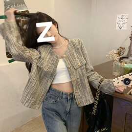小香风短款长袖外套女装秋冬2025新款高级设计感洋气ins开衫上衣