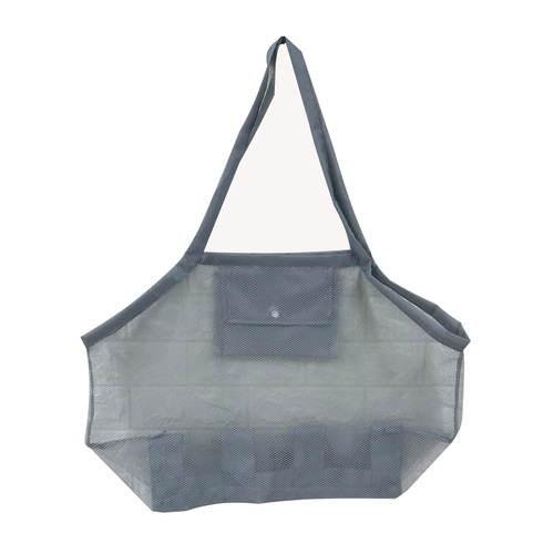 Manufacturer wholesale multi-layer children's miscellaneous toys storage bag foldable shoulder beach bag sand digging tool storage net bag