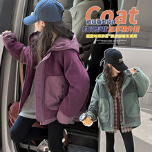 女童外套秋冬款2025新款儿童奥粒绒冬季保暖夹棉上衣中大童装女孩
