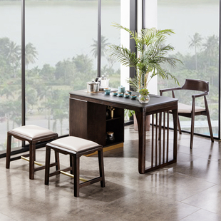 ft Balcony Tea Table and Chair Combination Light Luxury Minimalist Solid Wood Tea Art Kung Fu Tea Table Modern Simple Household Small Tea Table