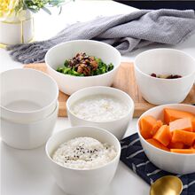 无铅纯白骨瓷沙拉面碗个性方碗创意网红家用小碗陶瓷米饭碗吃饭碗