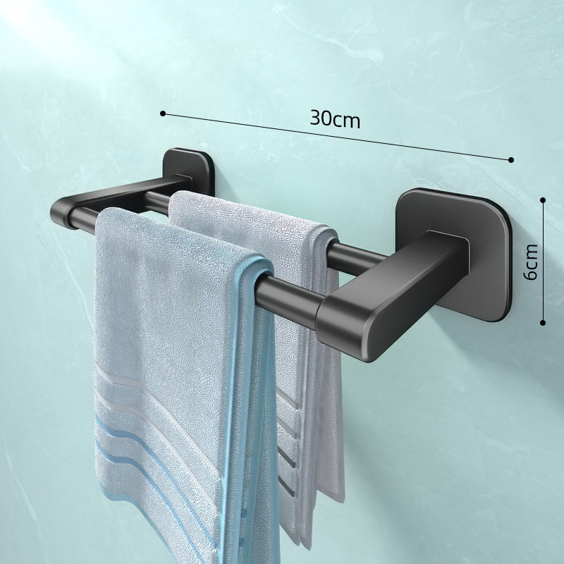 Toallero ponche libre baño doble barra colgante de pared Barra de Toalla baño sola barra de almacenamiento de rack inodoro estante de inodoro