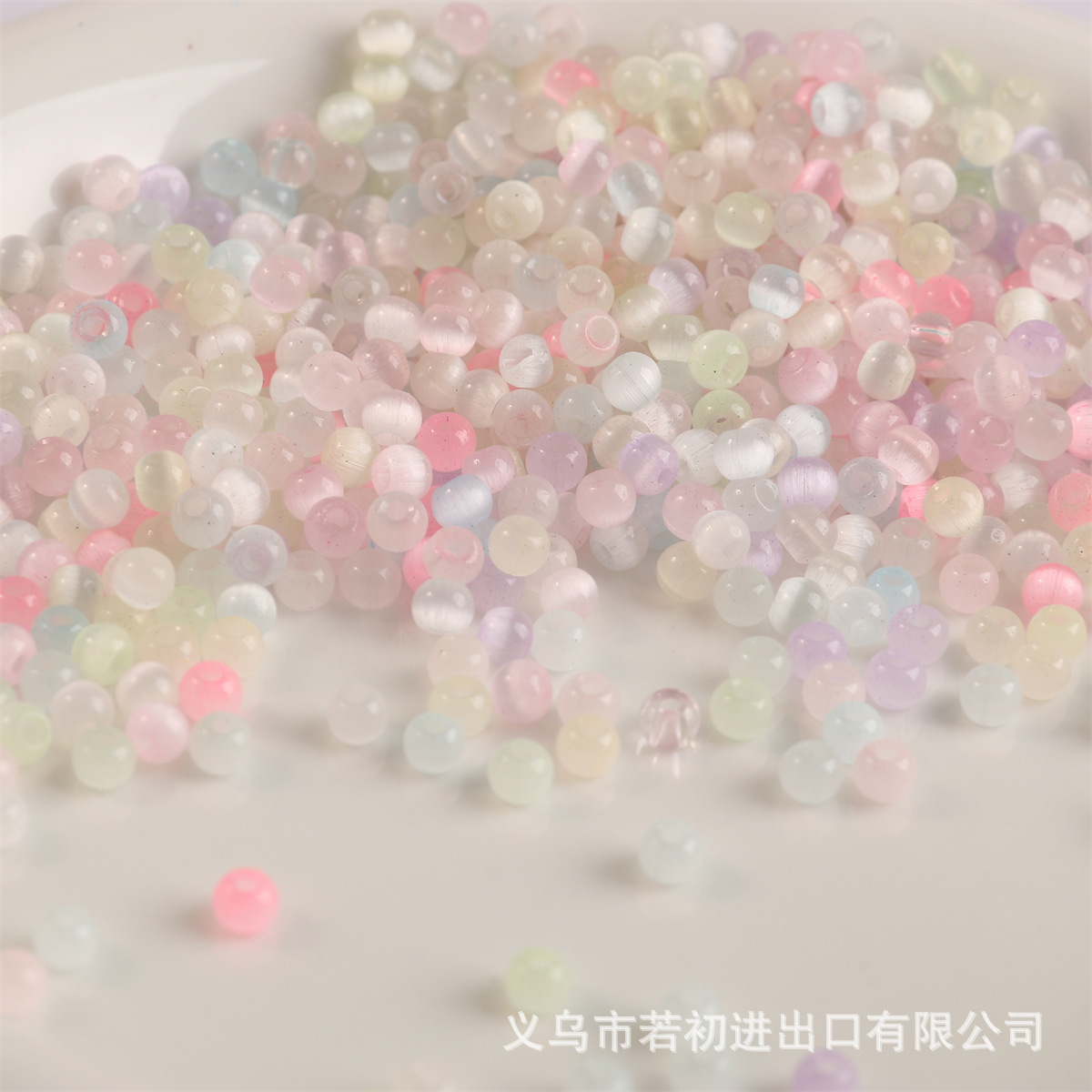 Transparent glass woven beads handmade