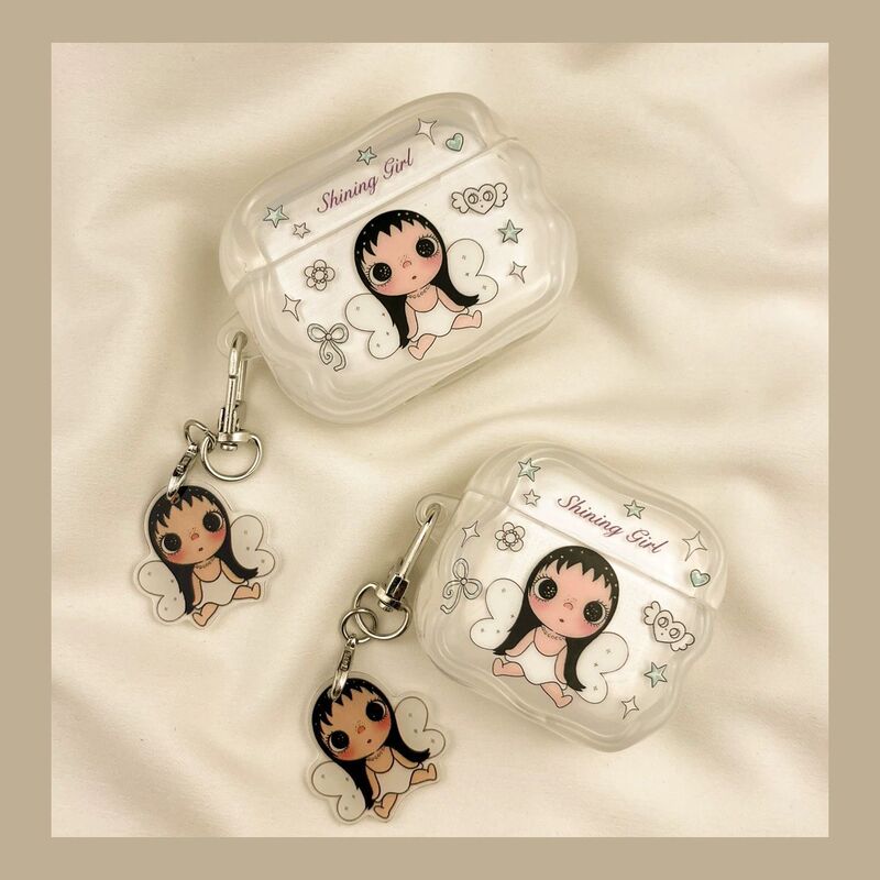 Star Angel Wings Xiaoyu Suitable for Airpods4 Bluetooth Earphone Protective Case Airpodspro3 Protective Case 5 Star Angel Wings Xiaoyu Suitable for Airpods4 Bluetooth Earphone Protective Case Airpodspro3 Protective Case 5