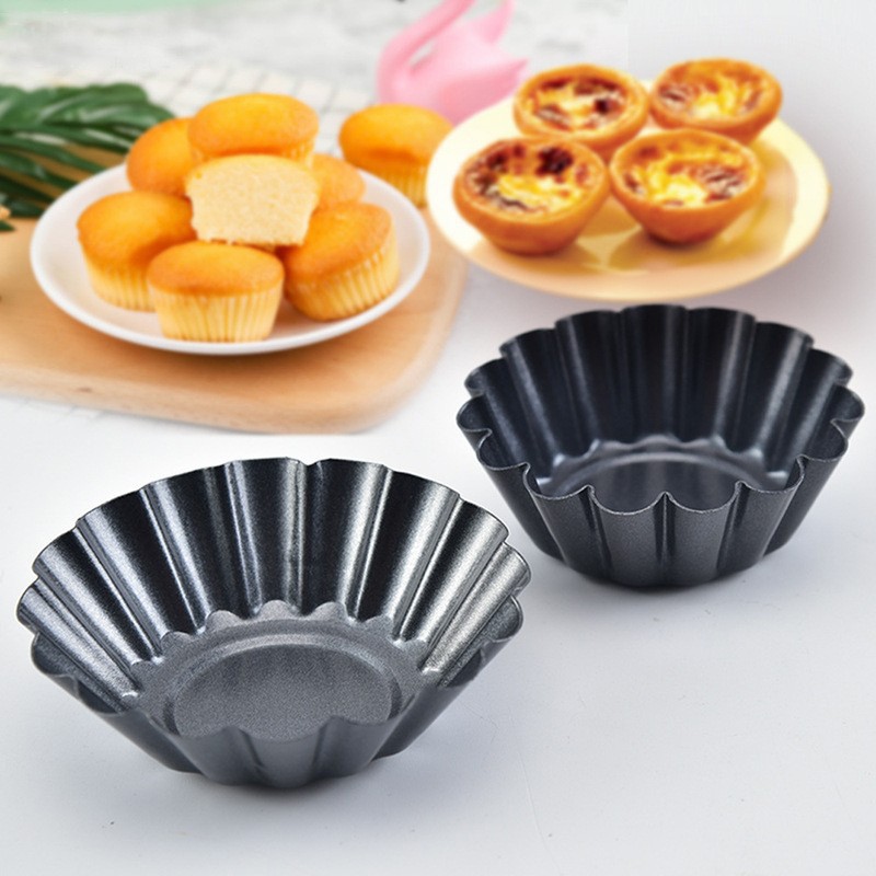Internet-Famous Chrysanthemum Tower Shell Mold, Reusable Non-Stick Carbon Steel Chrysanthemum Cup Cake Bowl, Egg Tart Chrysanthemum Mold