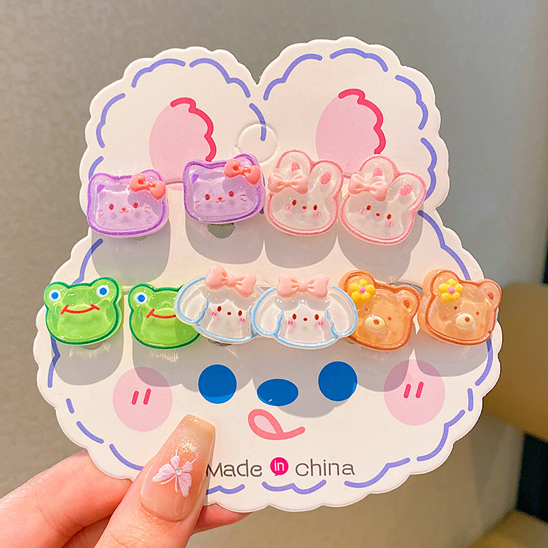 Sanliou niños dibujos animados orejetas colgantes para bebés 2024 nuevas niñas sin agujeros de orejas no lastimar orejas orejetas de niñas