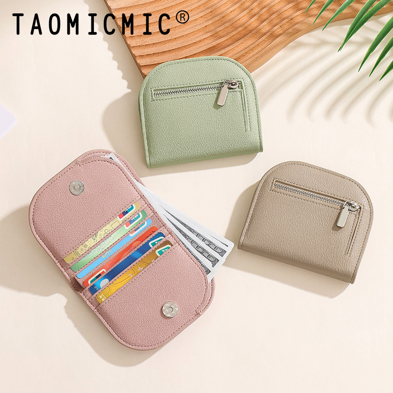 2025 new semicircle folding ladies wallet multi card holder coin tower buckle coin wallet wallet