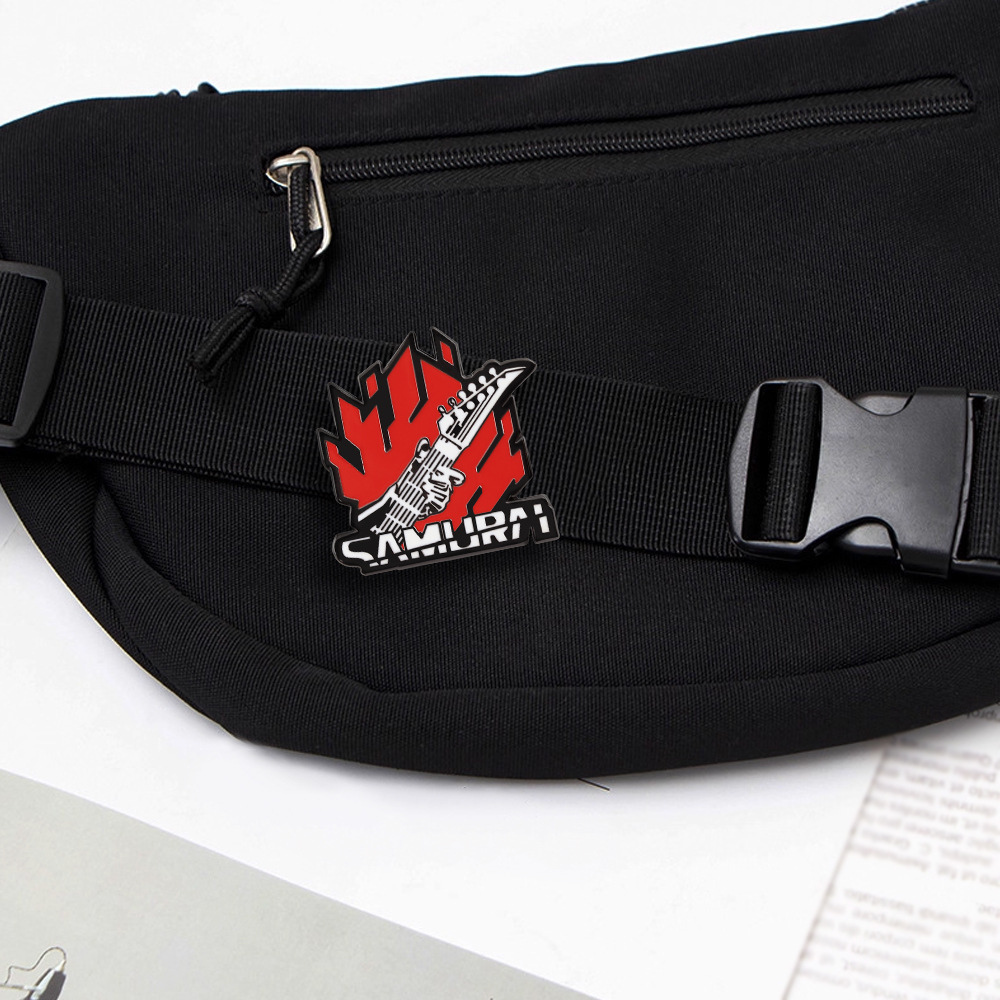 Cyberpunk 2077 Samurai Logo Badge Anime Peripheral Metal Brooch Fashion Trend Pin Backpack Accessories