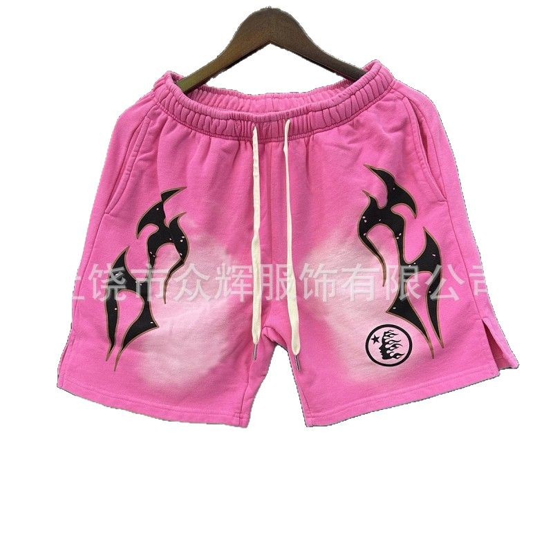 【Impresión Digital】Camiseta de manga corta informal y versátil Hell Star, éxito de ventas transfronterizo, conjunto de pantalones cortos para parejas, entrega rápida