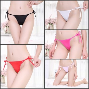 European and American plus size sexy open thong sexy underwear seductive women's thin strap lace-up underwear underwear Lady