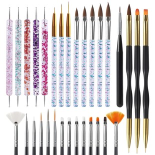 Nail Art Crystal Pen, Pull-Line Pen, Small Waist Set, 15-Piece Set, Onion Pink Dot Diamond, 31-Piece Set