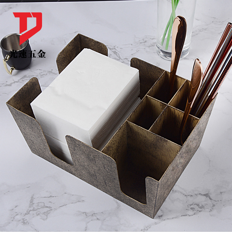 Caja de pañuelos multifuncional de acero inoxidable Restaurante Bar Hotel mesa de comedor caja de pañuelos con logotipo impreso caja de pañuelos