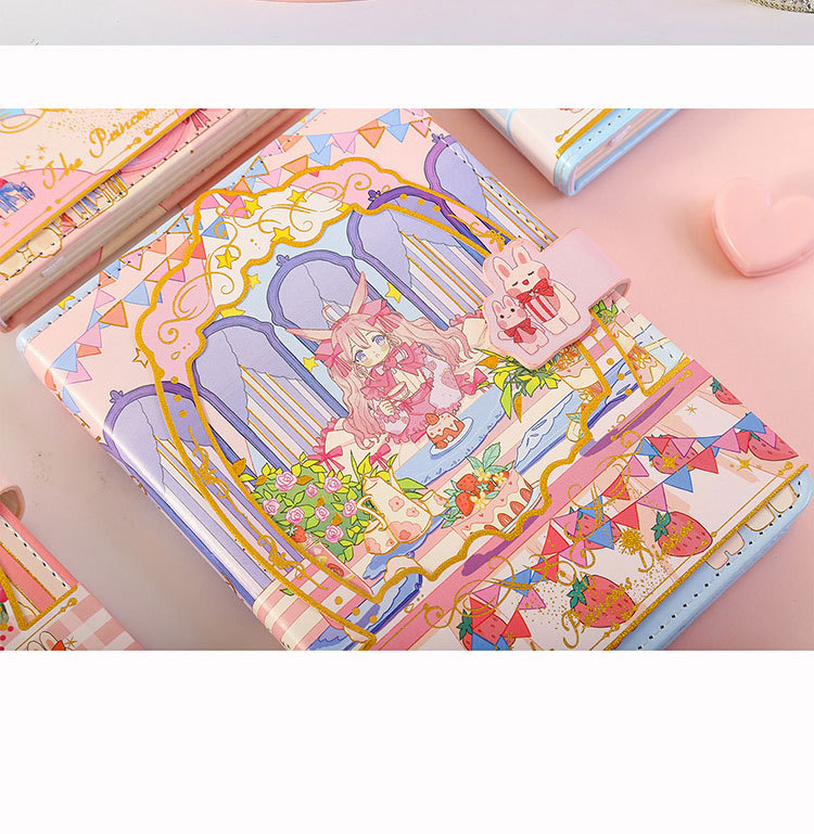 Stationery Cartoon Princess Magnetic Buckle Book Cute Hand Ledger Student Notebookpicture5