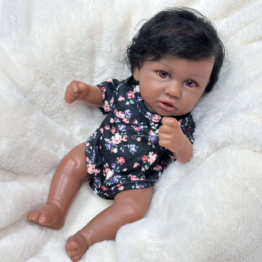 Negro africano dia muñeca bebé muñeca imitación muñeca de 2 pulgadas muñeca Sk pesada Sa suave 1