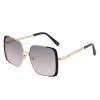 Metal fashionable square sunglasses, gradient, Amazon, wholesale, European style