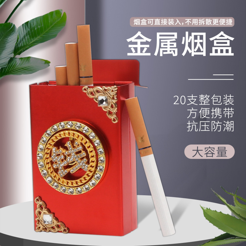 金属烟盒粗中细款式旋转钱金属装饰烟盒 厂家手工diy装饰烟盒批发|undefined