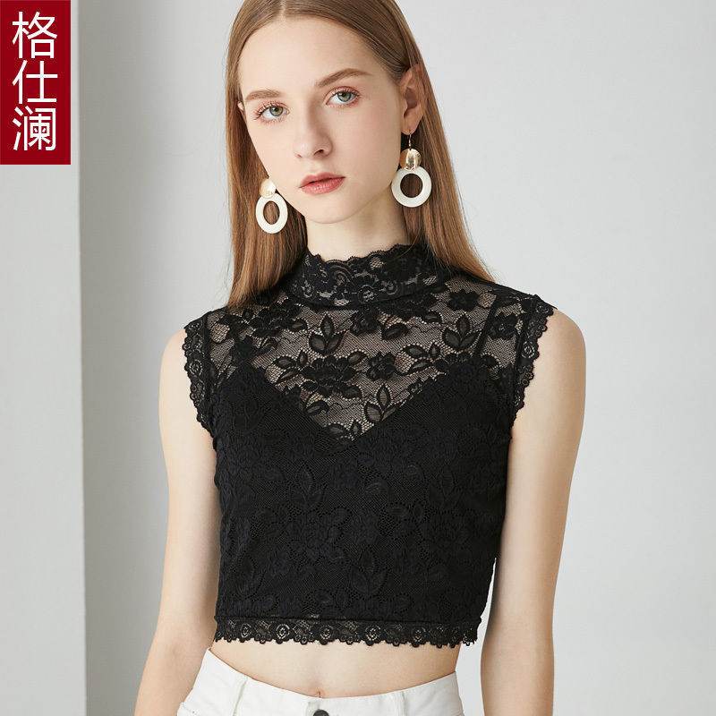 Fake Collar Sleeveless Lace Sweater Shirt New Versatile Short Stylish Top Versatile Fake Collar for Women Fake Collar Sleeveless Lace Sweater Shirt New Versatile Short Stylish Top Versatile Fake Collar for Women