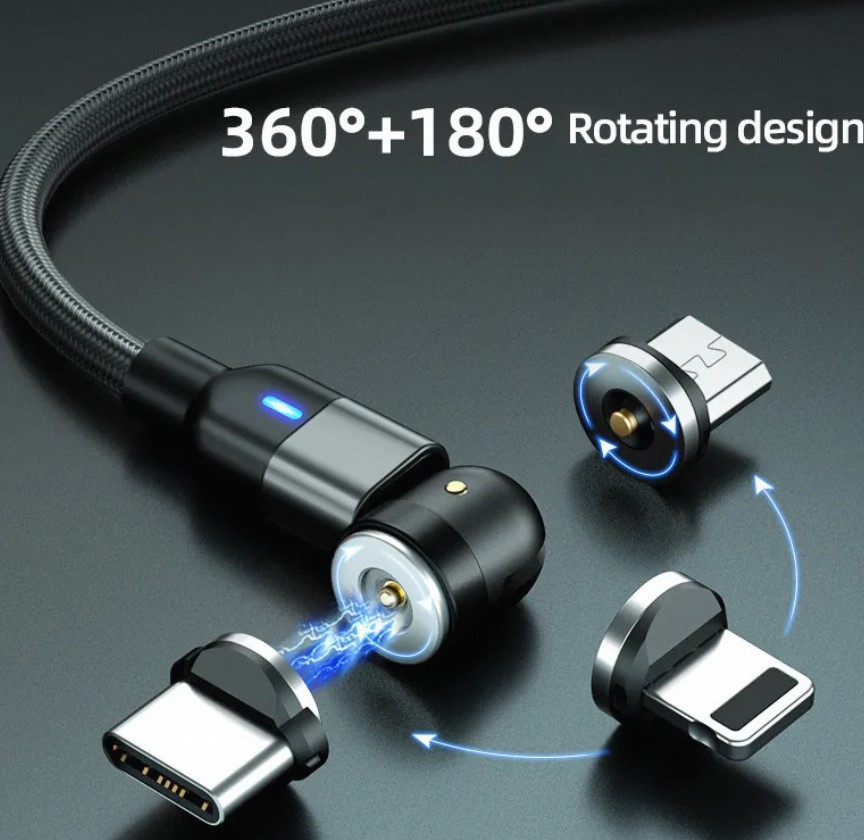 540 teléfono móvil cable de datos magnéticos codo Android fuerte imán carga cable adaptador typeec a línea magnética