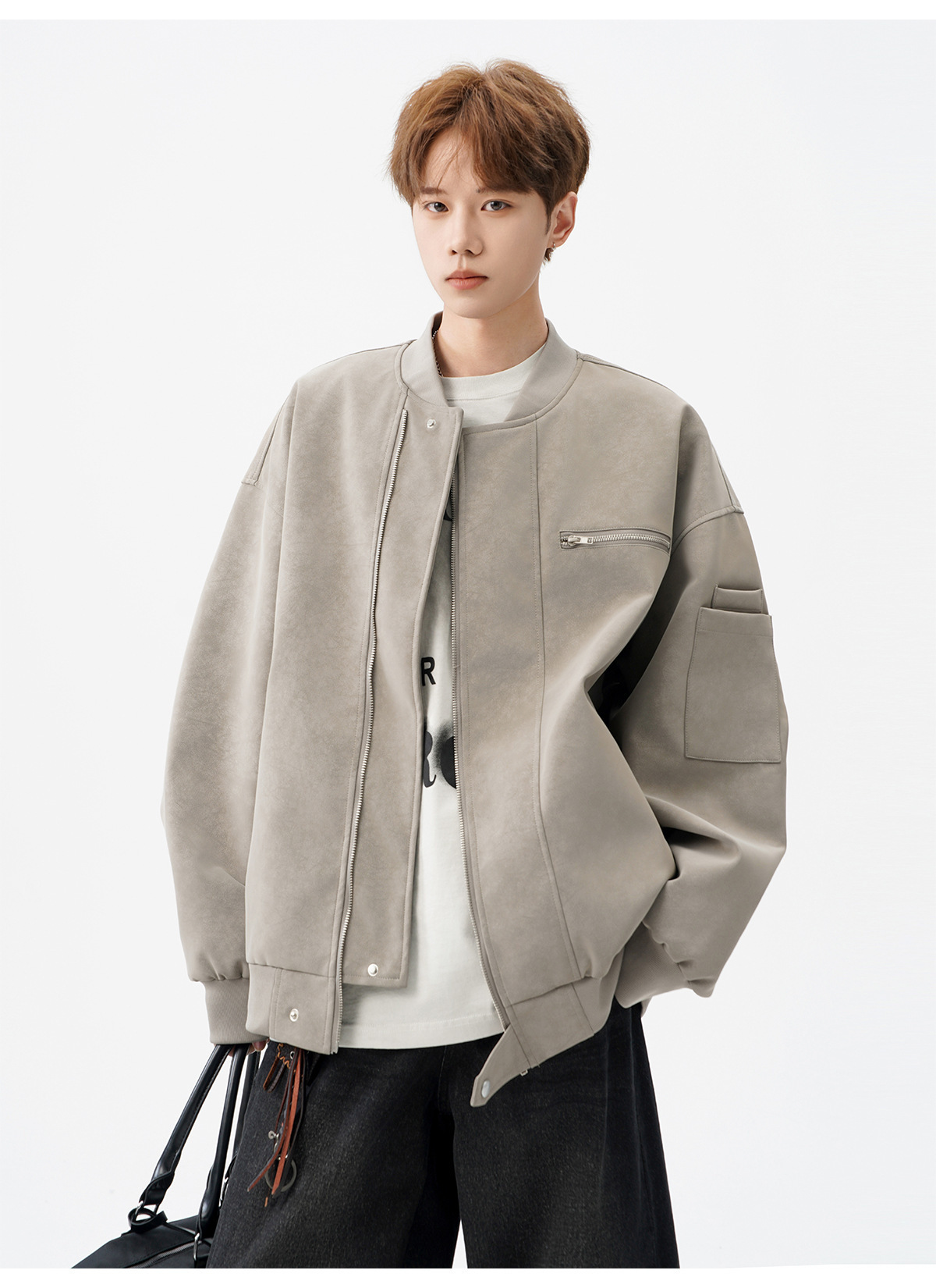 Baseball Jacket, Cool Tie Dye Leather Jacket, Design Sense, Short Workwear Jacket, Trendy_voghion.com