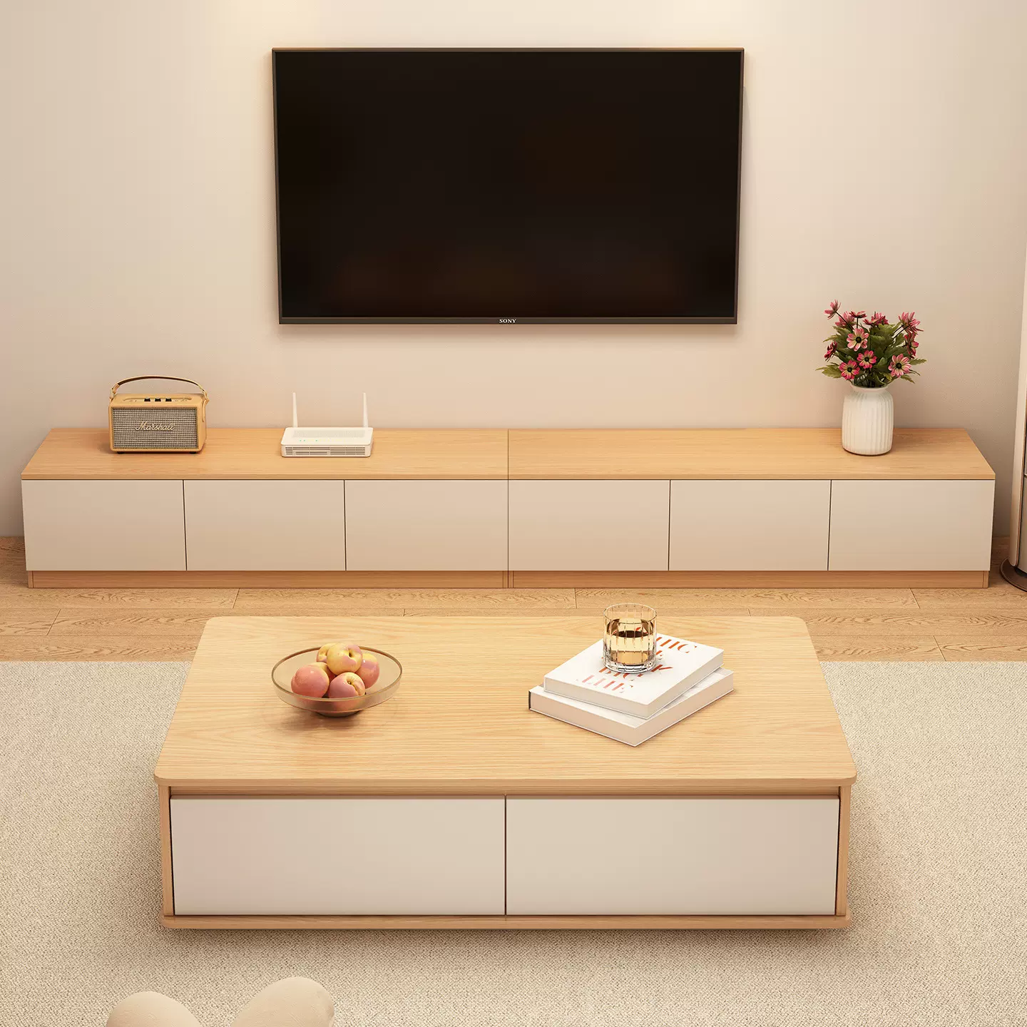 茶几客厅家用2026新款原木风桌子简约现代小户型沙发茶几桌电视柜