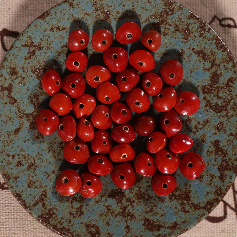 Chinese Valentine's Day Natural Acacia Bean Loose Beads Handmade Bracelet Chain Accessories Red Bean Bodhi Original Seed Beads Punched Jewelry