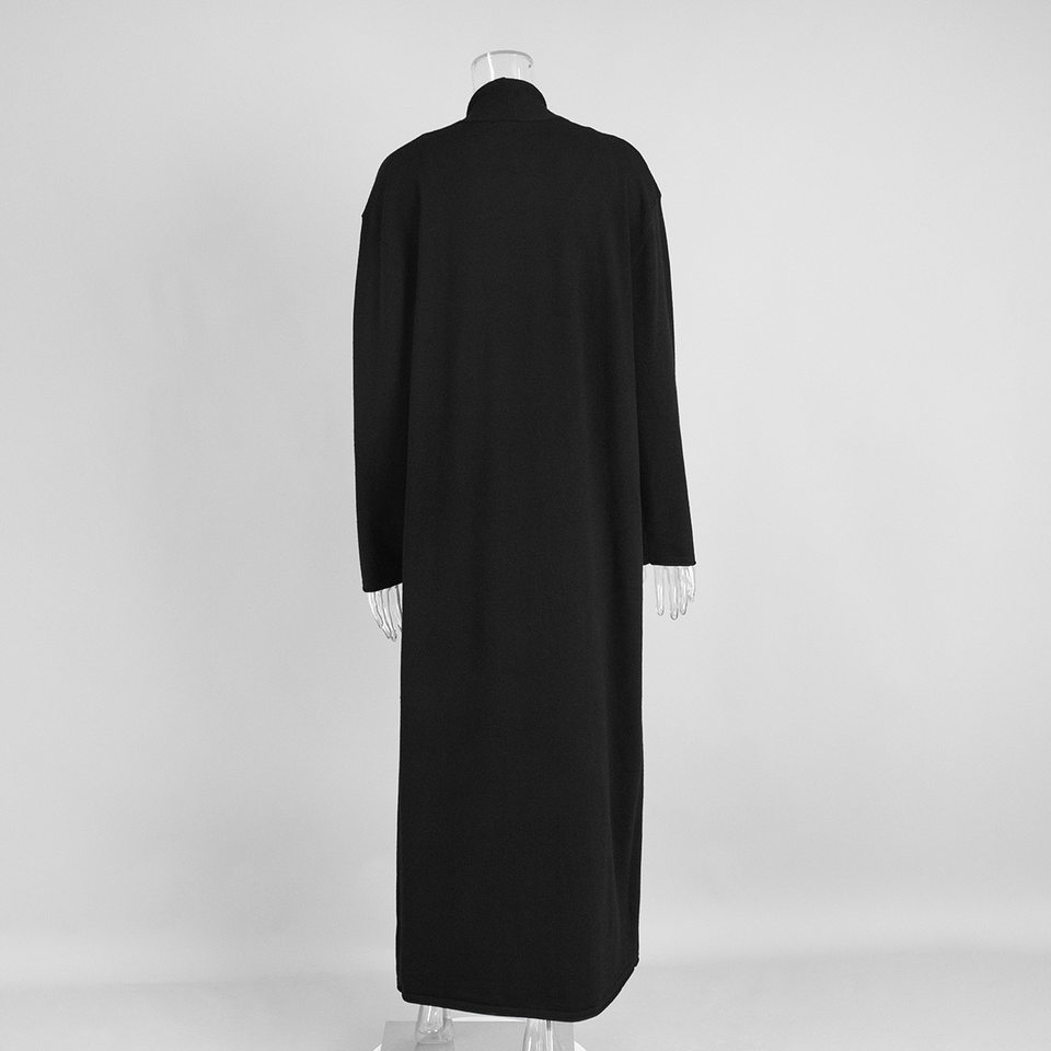 Bộ đầm dài kèm áo cardigan dệt kim dài tay nữ — Màu cà phê đậm, Màu hồng, Màu trắng, Màu xám chi tiết 25