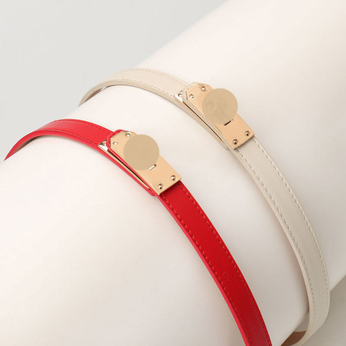 Women's Adjustable Fine Waist Belt, Unisex Dress Jacket Slimming Korean Version High-Grade Buckle Women's Belt