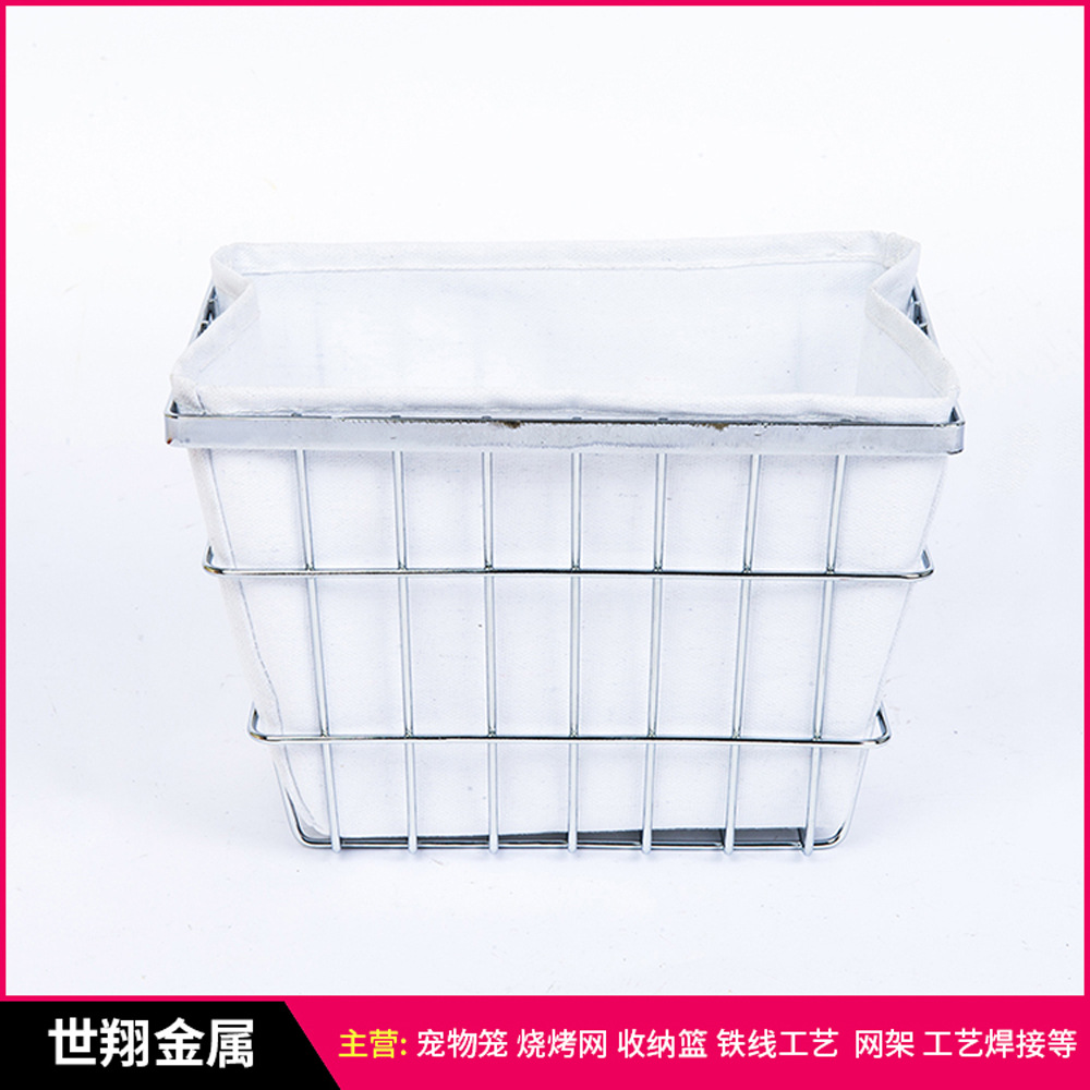 创意铁艺编制购物水果手提篮铁丝编织超市铁线置物收纳筐篮子