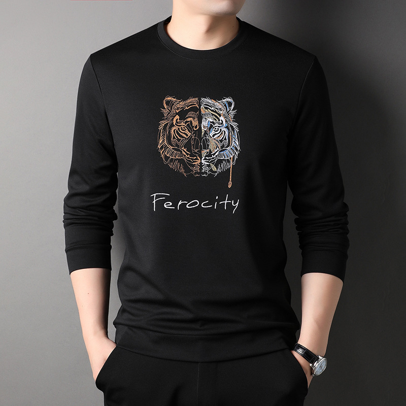 2023 Spring New Men's Sweater Casual Round Neck Cotton Long Sleeve_viptrois.com