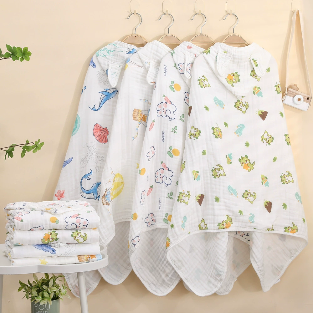 Новый детский четырехслойный пузырьковый вуаль с капюшоном