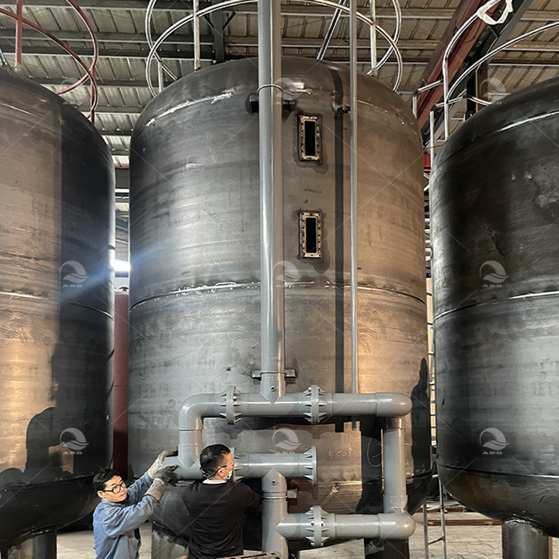 Multimedia Filter Industrial Manganese Removal Equipment Vertical Environmental Protection Filter River Water Well Water Sand and Gravel Filter Tank Customization