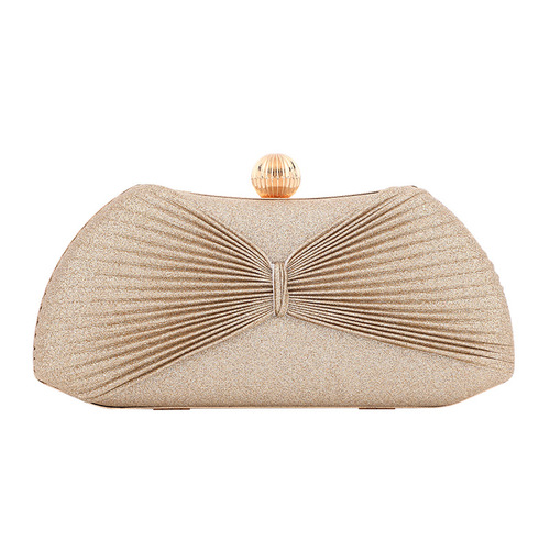 Fashion Evening Party Handbag Matching Handbag, Noble Pleated Bow Design Fashion Small Bag, Chain Small Square Bag