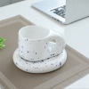 Ceramic Mark Cup Wind Fat Powder Cup INS Breakfast Coffee Cup Claine Classed Blue Cute Permanent Ceramic Cup