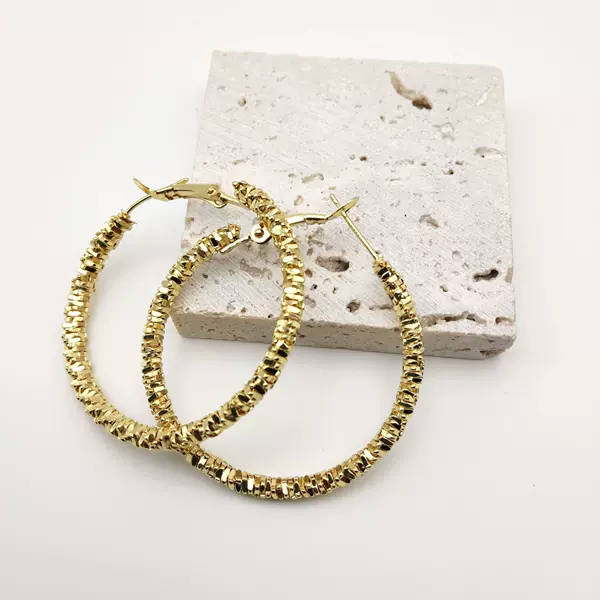 European and American Export Fashion Stylish Gold Popular Hot Selling Circle Earrings Asymmetrical Earrings