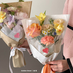 Flower packaging bag kraft paper flower bag transparent multi-branch bag rose bag bouquet packaging bag gift packaging wholesale
