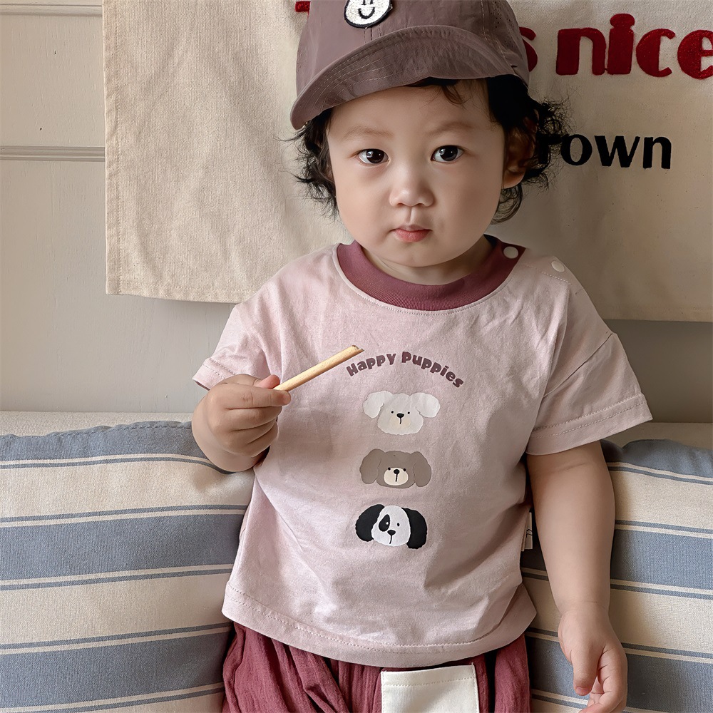 Verano delgado ins boy marea fan japonés retro lindo dibujos animados manga corta pantalones cortos de mezclilla casuales traje 1