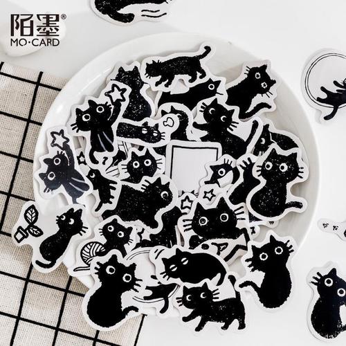 Momo Boxed Stickers Mr. Edgar Series Cat Themed Handbook DIY Material Decoration Stickers Cross-border