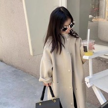 女童秋季高档双面呢外套中长款韩版秋冬新款童装儿童中大童呢时尚