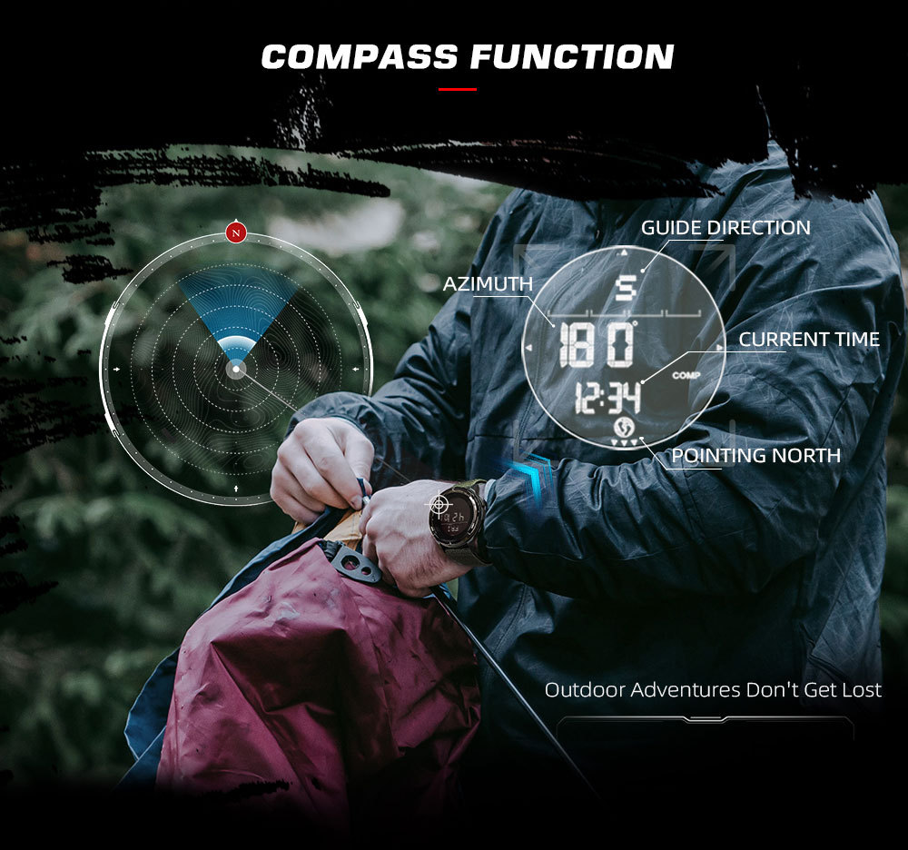 Sport Smartwatch Mit Kompass Wasserdicht Aus Carbonfaser_voghion.com