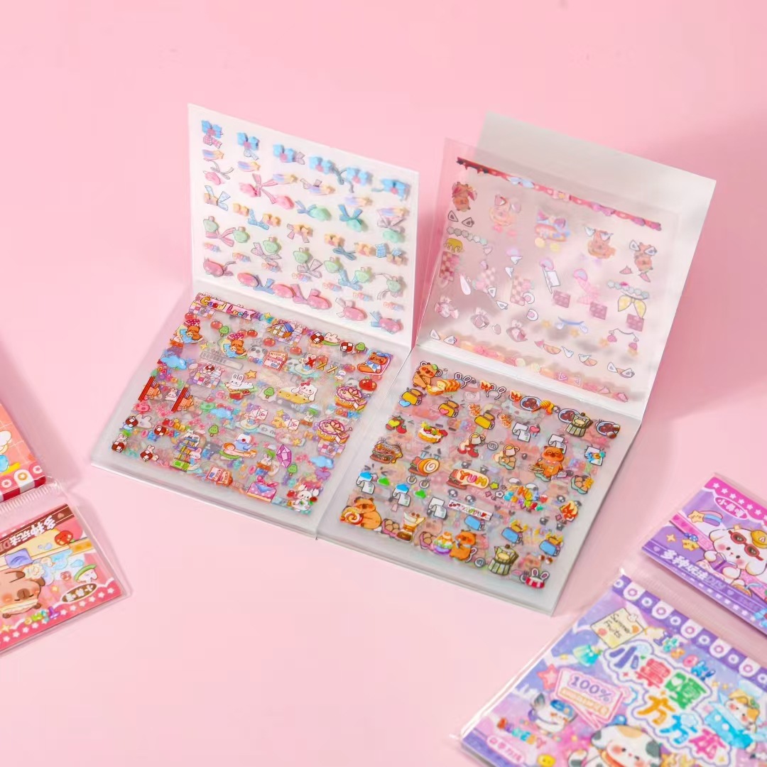 Mini pegatinas de nariz pequeña pegatinas de dibujos animados para niños lindos sin cortar bricolaje Kapibala libro de pegatinas creativas