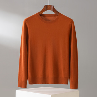 Cashmere Sweater Men's Autumn and Winter New Solid Color Casual Round Neck Cashmere Sweater Loose Warm Backing Sweater plus size Sweater