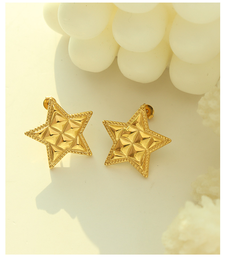 Retro Titanium Steel Fashion Star Earrings Fashion Stud Earrings display picture 2