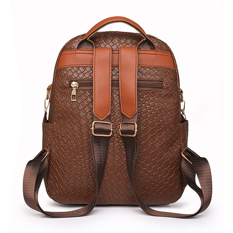 Fábrica al por mayor 2024 nueva mochila de cuero suave para mujer coreana Mochila de viaje al aire libre multifuncional de doble uso de moda