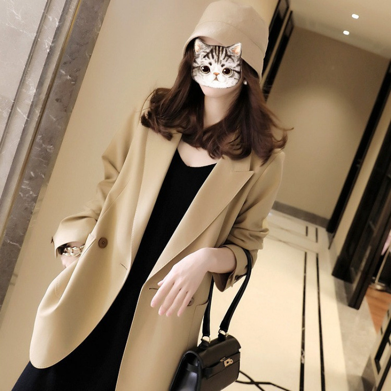 Korean Style Plus-Size Women's Blazer 2023 Spring and Autumn High-End Trendy Slimming Suit [2316 in Stock]